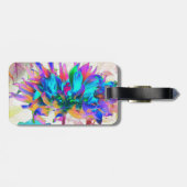Étiquette À Bagage Aquarelle étonnante Rainbow Cactus Dahlia (Dos horizontal)
