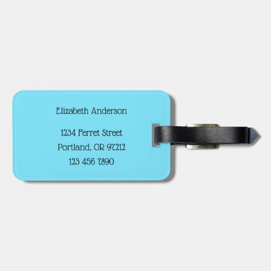 Étiquette À Bagage Aquarelle Ferret Gentleman Avec Cravate Monocle Bo (Dos horizontal)