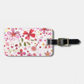 Étiquette À Bagage Aquarelle Fleur Sauvage Moderne Personnalisé (Devant horizontal)