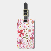 Étiquette À Bagage Aquarelle Fleur Sauvage Moderne Personnalisé (Devant Vertical)