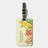 Étiquette À Bagage Aquarelle Fleurs de printemps Illustration botaniq (Devant Vertical)