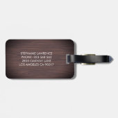 Étiquette À Bagage Aquarelle Fleurs de soleil dentelle Bois Nom rusti (Dos horizontal)