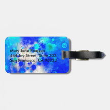 Aquarelle florale bleue Luxe d'or élégant