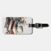 Étiquette À Bagage Aquarelle florale Boho Café (Devant horizontal)