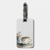 Étiquette À Bagage Aquarelle florale Boho Café (Dos Vertical)