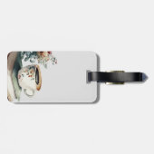 Étiquette À Bagage Aquarelle florale Boho Café (Dos horizontal)