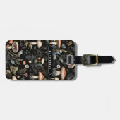 Étiquette À Bagage Aquarelle Forêt Verdure Champignons Automne (Devant horizontal)