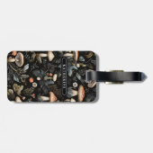 Étiquette À Bagage Aquarelle Forêt Verdure Champignons Automne (Dos horizontal)