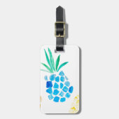 Étiquette À Bagage Aquarelle fruit bleu ananas (Devant Vertical)