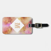 Étiquette À Bagage Aquarelle Gold Pink Sky personnalisée (Devant horizontal)