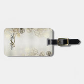 Étiquette À Bagage Aquarelle Golden Eucalyptus Foliage brillant éléga (Devant horizontal)