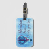 Étiquette À Bagage Aquarelle Hot Air Balloon Adventure Atattend (Devant Vertical)