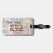 Étiquette À Bagage Aquarelle italienne Piazza (Dos horizontal)