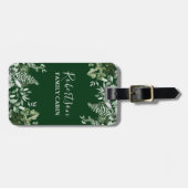 Étiquette À Bagage Aquarelle Ivy Sage Ferns Famille Cabine Vert (Devant horizontal)