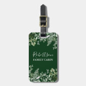 Étiquette À Bagage Aquarelle Ivy Sage Ferns Famille Cabine Vert (Devant Vertical)