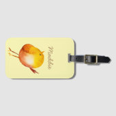 Étiquette À Bagage Aquarelle jaune mignon (Devant Horizontal)