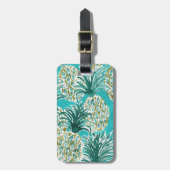Étiquette À Bagage Aquarelle lunatique tropicale HEURE d'ANANAS (Devant Vertical)