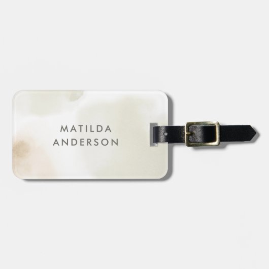 Étiquette À Bagage Aquarelle minimum abstrait naturel élégant simple (Devant horizontal)