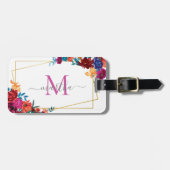 Étiquette À Bagage Aquarelle moderne Fleur mexicaine Fiesta (Devant horizontal)