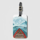 Étiquette À Bagage Aquarelle Moderne Nature Voir La Devis Mondiale (Devant Vertical)