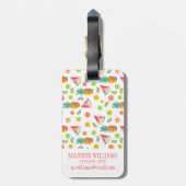 Étiquette À Bagage Aquarelle Motif de fruits en conserve (Dos Vertical)