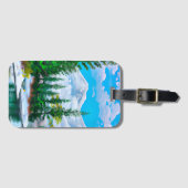 Étiquette À Bagage Aquarelle Nature Hiver Neige Peinture (Devant Horizontal)