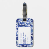 Étiquette À Bagage Aquarelle papillon bleu personnalisé (Dos Vertical)