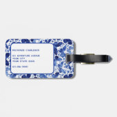 Étiquette À Bagage Aquarelle papillon bleu personnalisé (Dos horizontal)