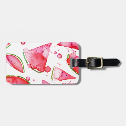 Étiquette À Bagage Aquarelle pastèque 1 (Devant horizontal)