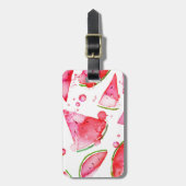 Étiquette À Bagage Aquarelle pastèque 1 (Devant Vertical)