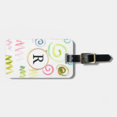 Étiquette À Bagage aquarelle peinte à la main (Devant horizontal)