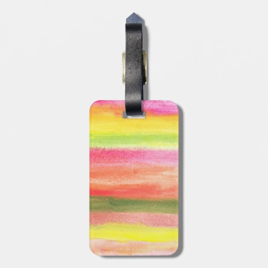 Étiquette À Bagage aquarelle peinte à la main (Dos Vertical)