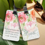 Étiquette À Bagage Aquarelle peinte Fleurs Nom de calligraphie<br><div class="desc">Un beau design floral et féminin qui est parfait pour toute petite fille ou même une mariée. Si vous avez besoin de déplacer des éléments,  cliquez sur la zone de conception pour apporter des modifications.</div>