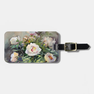 Étiquette À Bagage Aquarelle Peinture Des Belles Fleurs