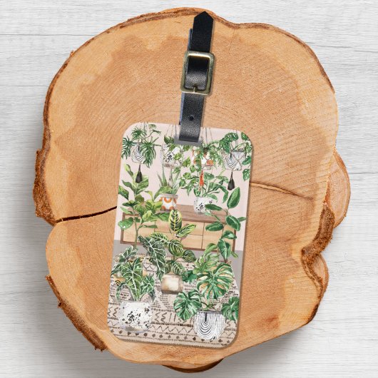 Étiquette À Bagage Aquarelle Plantes tropicales