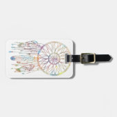 Étiquette À Bagage Aquarelle rêveuse lunatique de receveur Girly (Devant horizontal)