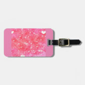 Étiquette À Bagage Aquarelle romantique Coeurs et flèches roses Motif (Devant horizontal)
