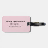 Étiquette À Bagage Aquarelle rose de la fille Crocodile Safari Nom de (Dos horizontal)