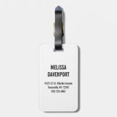 Étiquette À Bagage Aquarelle rose et vert moderne Succulents Monogram (Dos Vertical)