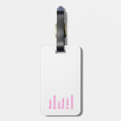 Étiquette À Bagage Aquarelle rose floral (Dos Vertical)