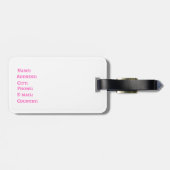 Étiquette À Bagage Aquarelle rose floral (Dos horizontal)