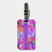 Étiquette À Bagage Aquarelle ROSE Florale (Devant Vertical)