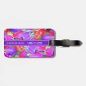 Étiquette À Bagage Aquarelle ROSE Florale (Dos horizontal)