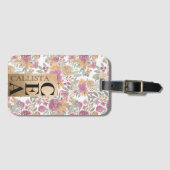 Étiquette À Bagage Aquarelle rose jaune doré rose (Devant Horizontal)