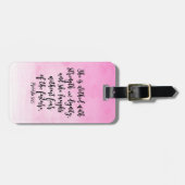 Étiquette À Bagage Aquarelle rose Proverbes 31 Bible chrétienne des f (Devant horizontal)