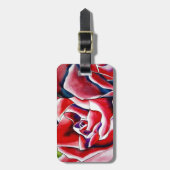 Étiquette À Bagage Aquarelle rose roses d'art original (Devant Vertical)