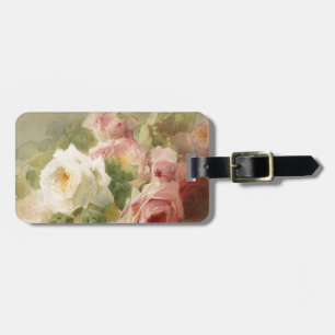 Étiquette À Bagage Aquarelle rose victorienne vintage