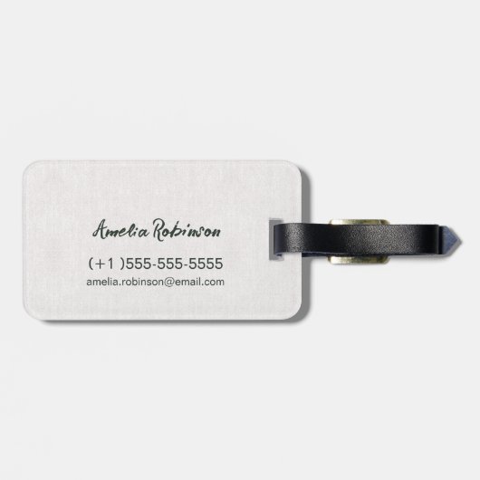 Étiquette À Bagage Aquarelle simple et élégante Fleurs Lotus Vert ros (Dos horizontal)