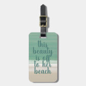 Étiquette À Bagage Aquarelle Tropical Turquoise Beach Bagage balise (Devant Vertical)