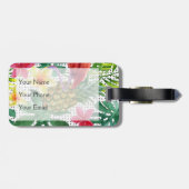 Étiquette À Bagage Aquarelle tropicale (Dos horizontal)